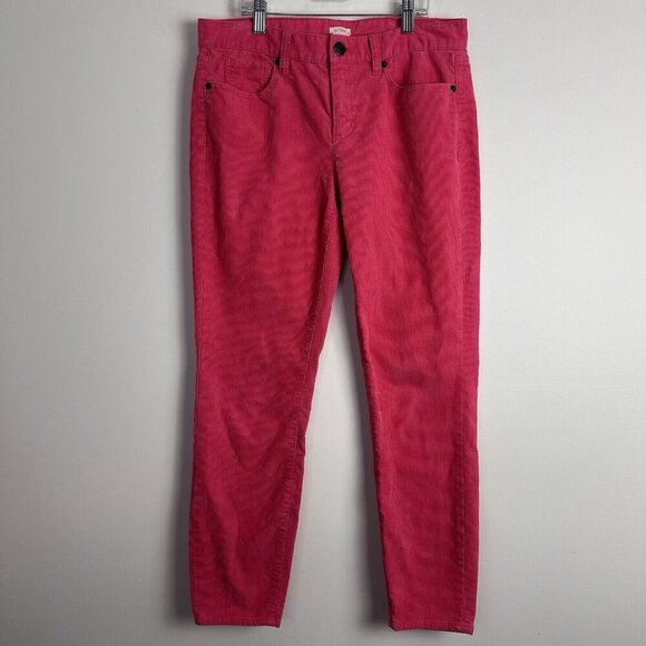 J.Crew Women’s Sz 28 Coral Pink Toothpick Ankle Cords Corduroy‎ Pants - Picture 1 of 10